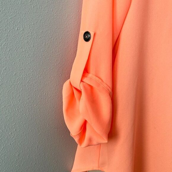 Lush Sheer Peach Long Sleeve Blouse Size S  NWT! - Picture 3 of 5